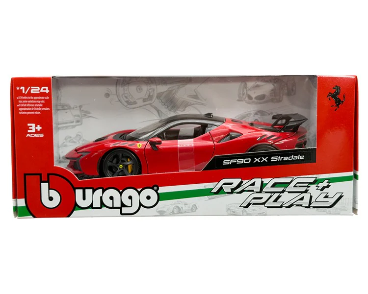 Ferrari SF90 XX Stradale – Red (Race and Play) Diecast 1:24 Scale Model - Bburago 26032RD - Image 2