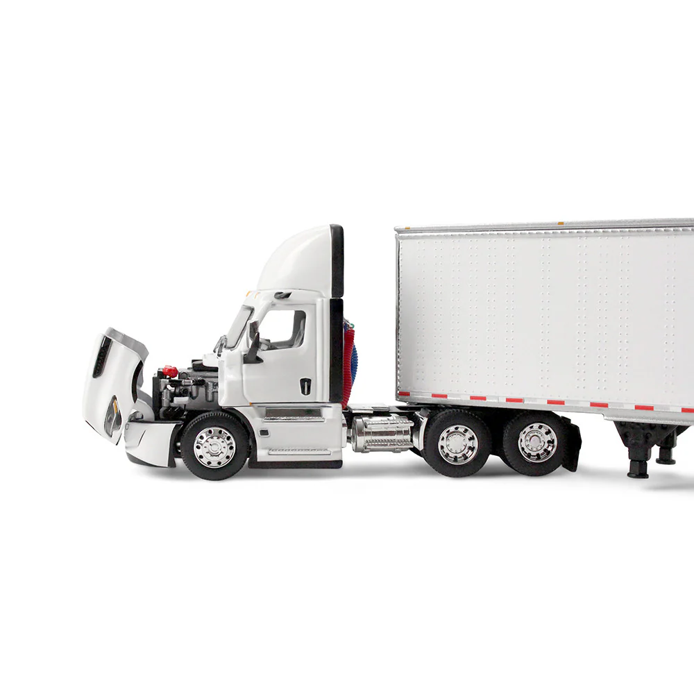 Freightliner Fifth Generation Cascadia Day Cab - White w/ 53' Utility Trailer Diecast 1:64 Scale Model - DCP 60-2001 - Image 3