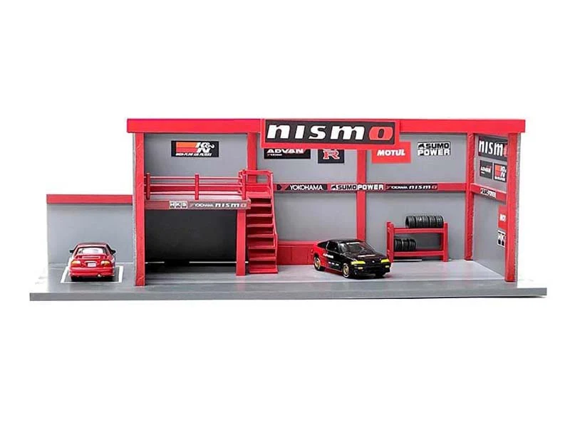 Garage Diorama w/ Advan Yokohama Stickers (MiJo) Diecast 1:64 Scale Model - American Diorama AD76530 - Image 2