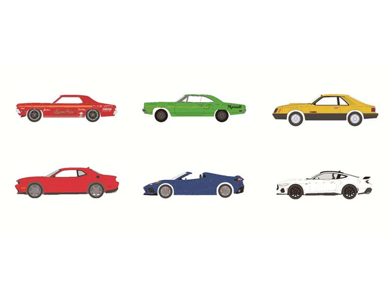(GL Muscle Series 30) SET OF 6 Diecast 1:64 Scale Models - Greenlight 13370 - Image 3