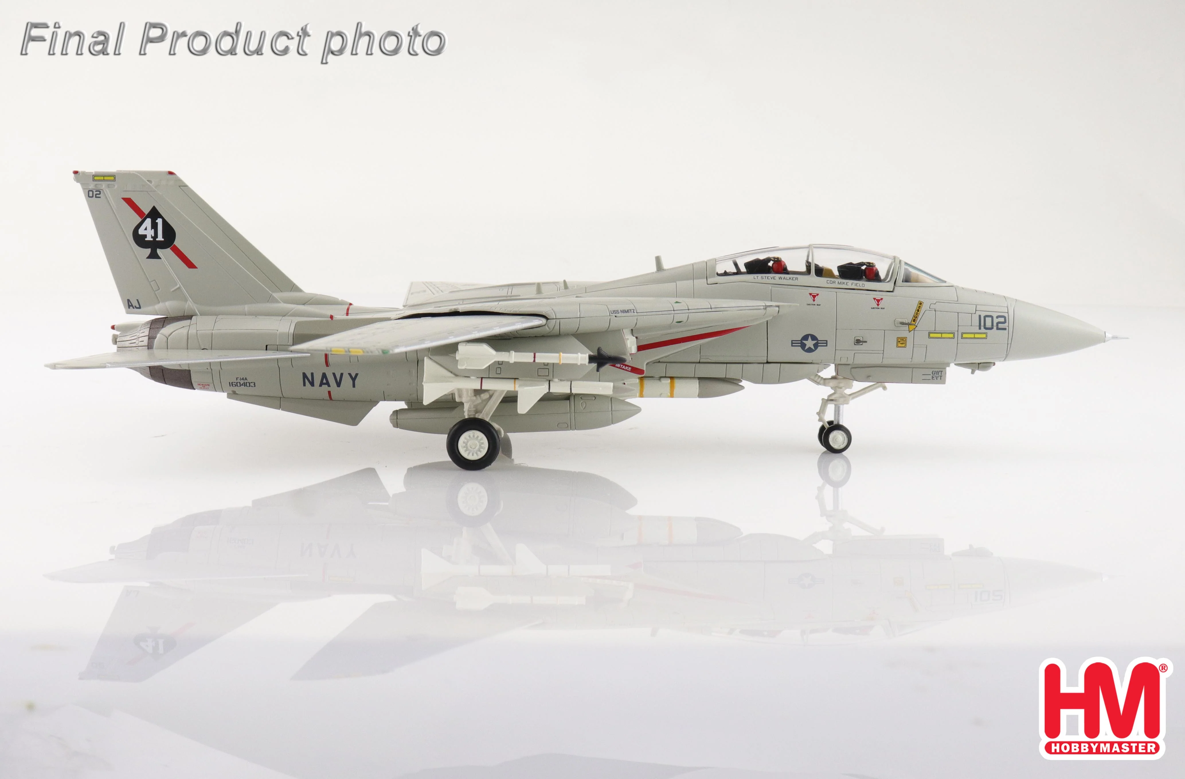 Grumman F-14A Tomcat (Sukhoi Killer) 160403 VF-41 USS Nimitz, August 1981 Diecast 1:72 Scale Model - Hobby Master HA5256 - Image 2