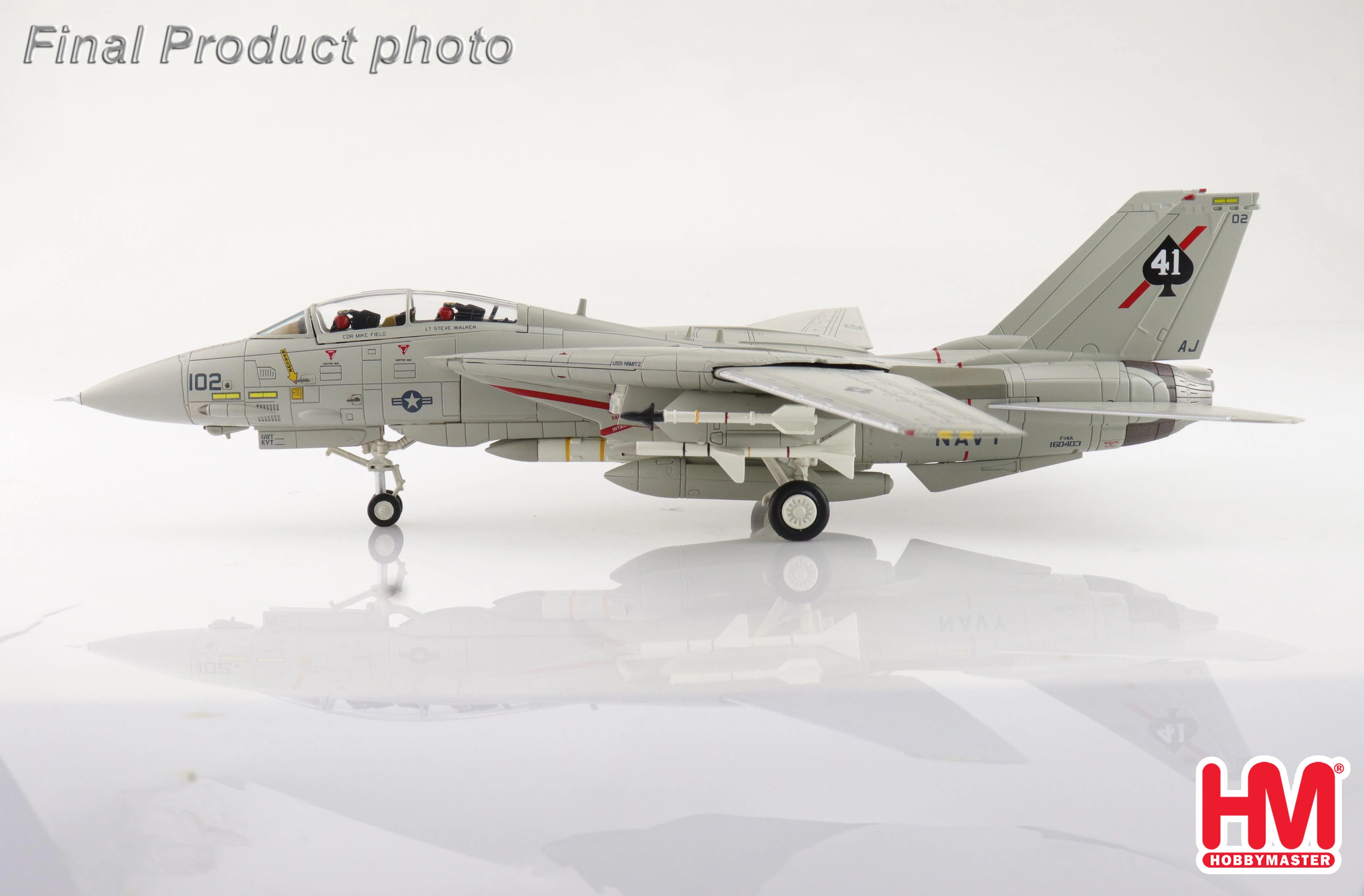 Grumman F-14A Tomcat (Sukhoi Killer) 160403 VF-41 USS Nimitz, August 1981 Diecast 1:72 Scale Model - Hobby Master HA5256 - Image 3