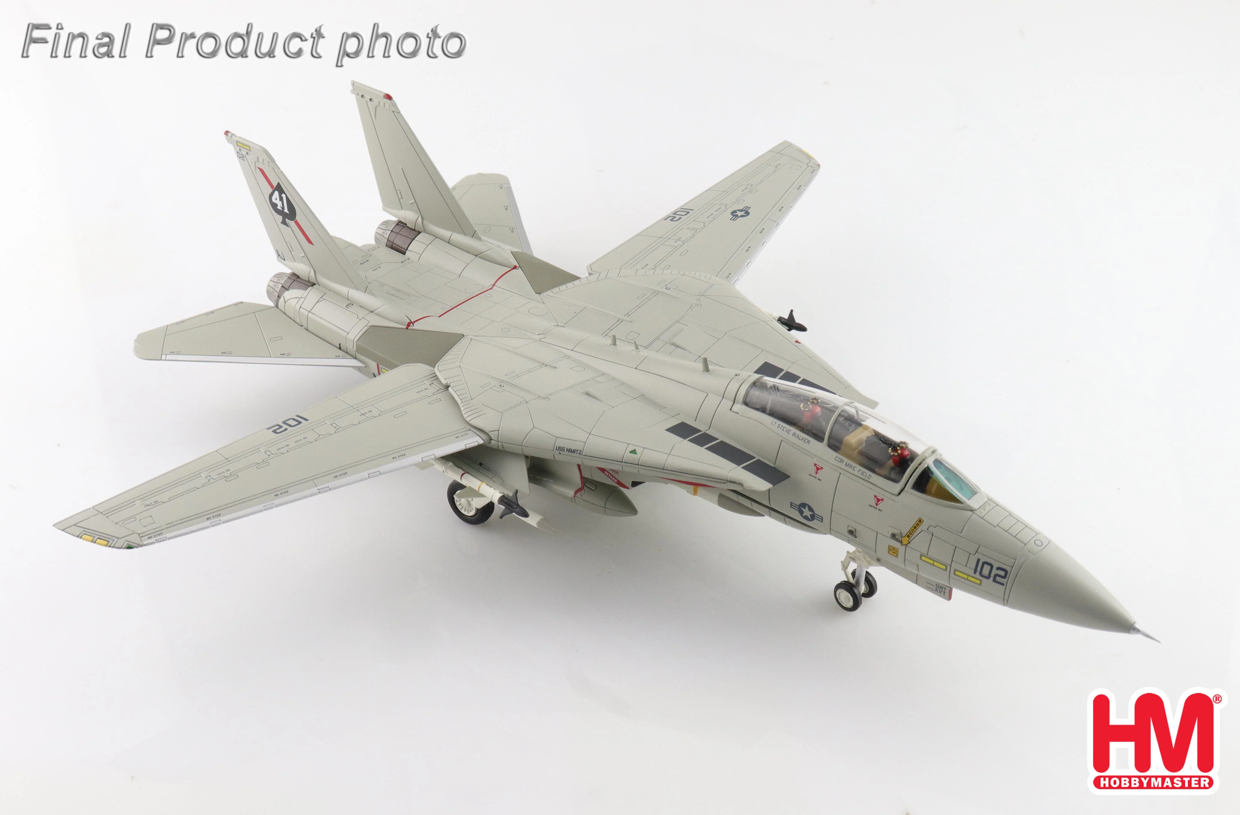 Grumman F-14A Tomcat (Sukhoi Killer) 160403 VF-41 USS Nimitz, August 1981 Diecast 1:72 Scale Model - Hobby Master HA5256 - Image 4
