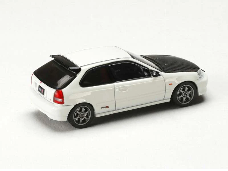 Honda Civic Type R (EK9) JDM Style – Championship White w/ Carbon Hood (JDM64) Diecast 1:64 Scale Model - Hobby Japan HJDM001-3 - Image 2