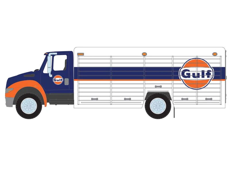 International Durastar 4400 Delivery Truck - Gulf Oil - (H.D. Trucks Series 25) Diecast 1:64 Scale Model - Greenlight 33250C - Image 2