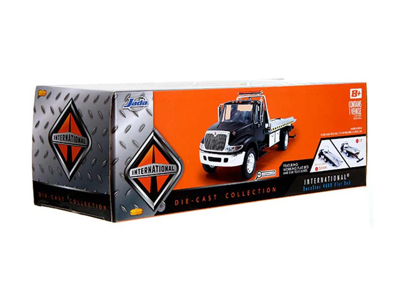 International DuraStar 4400 Flat Bed – Matte Black Diecast 1:24 Scale Model - Jada 35851 - Image 4