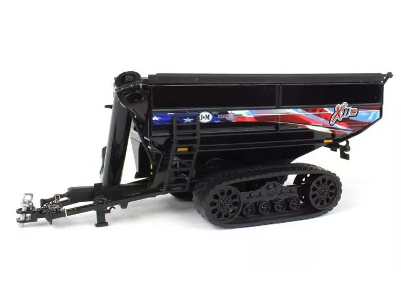 J&M X1112 Grain Cart w/ Tracks - Black w/ Patriotic Graphics Diecast 1:64 Scale Model - Spec Cast JMM028