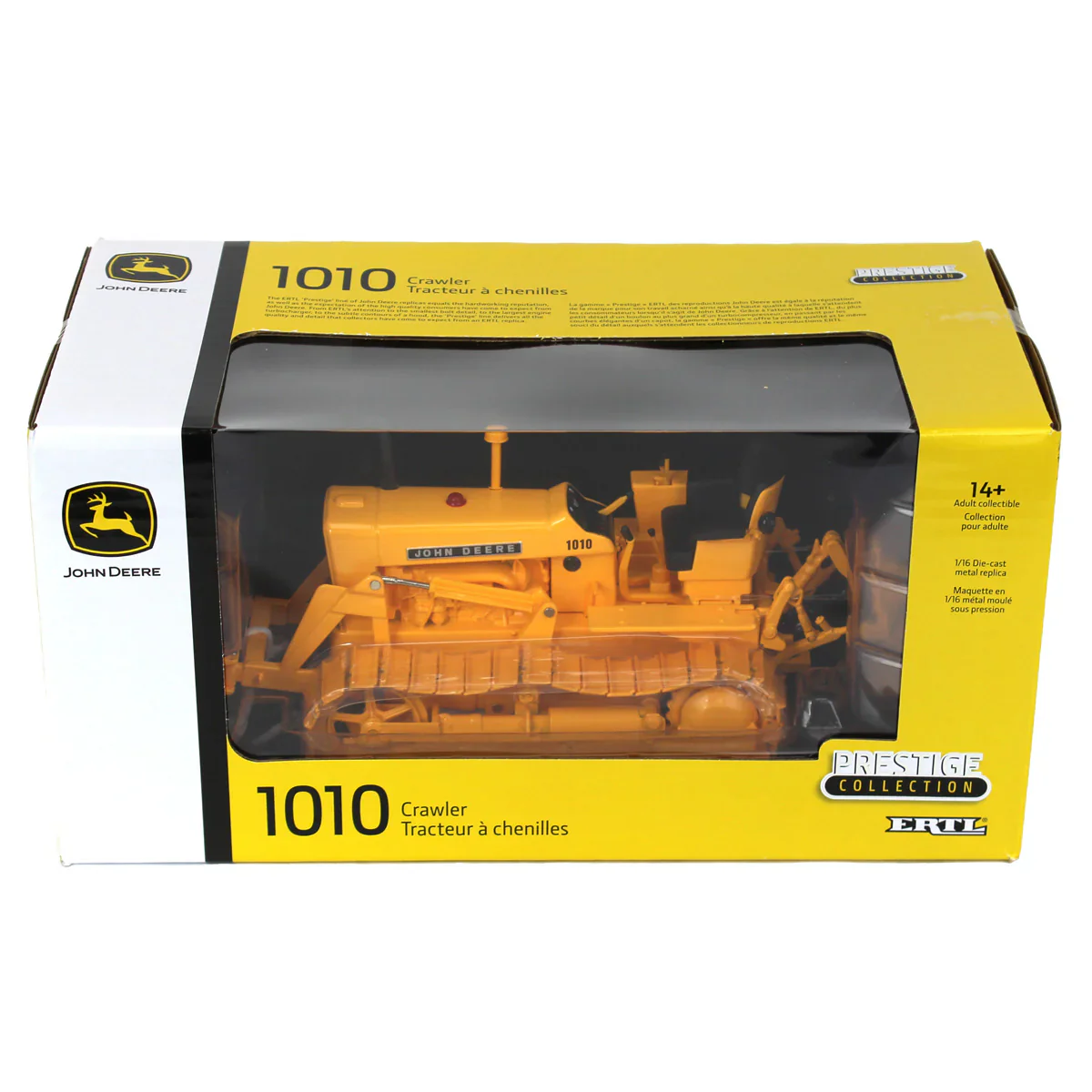 John Deere 1010 Crawler w/ Front Blade, Rear Ripper & Die-cast Tracks (Prestige Collection) Diecast 1:16 Scale Model - ERTL 45858 - Image 5