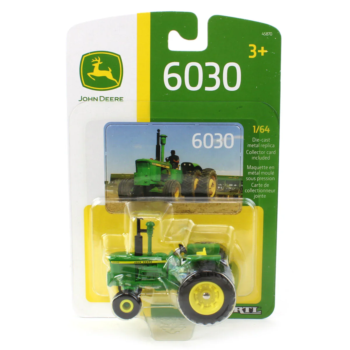 John Deere 6030 Open Station w/ Rear Duals & Rear Fenders Diecast 1:64 Scale Model - ERTL 45870 - Image 5