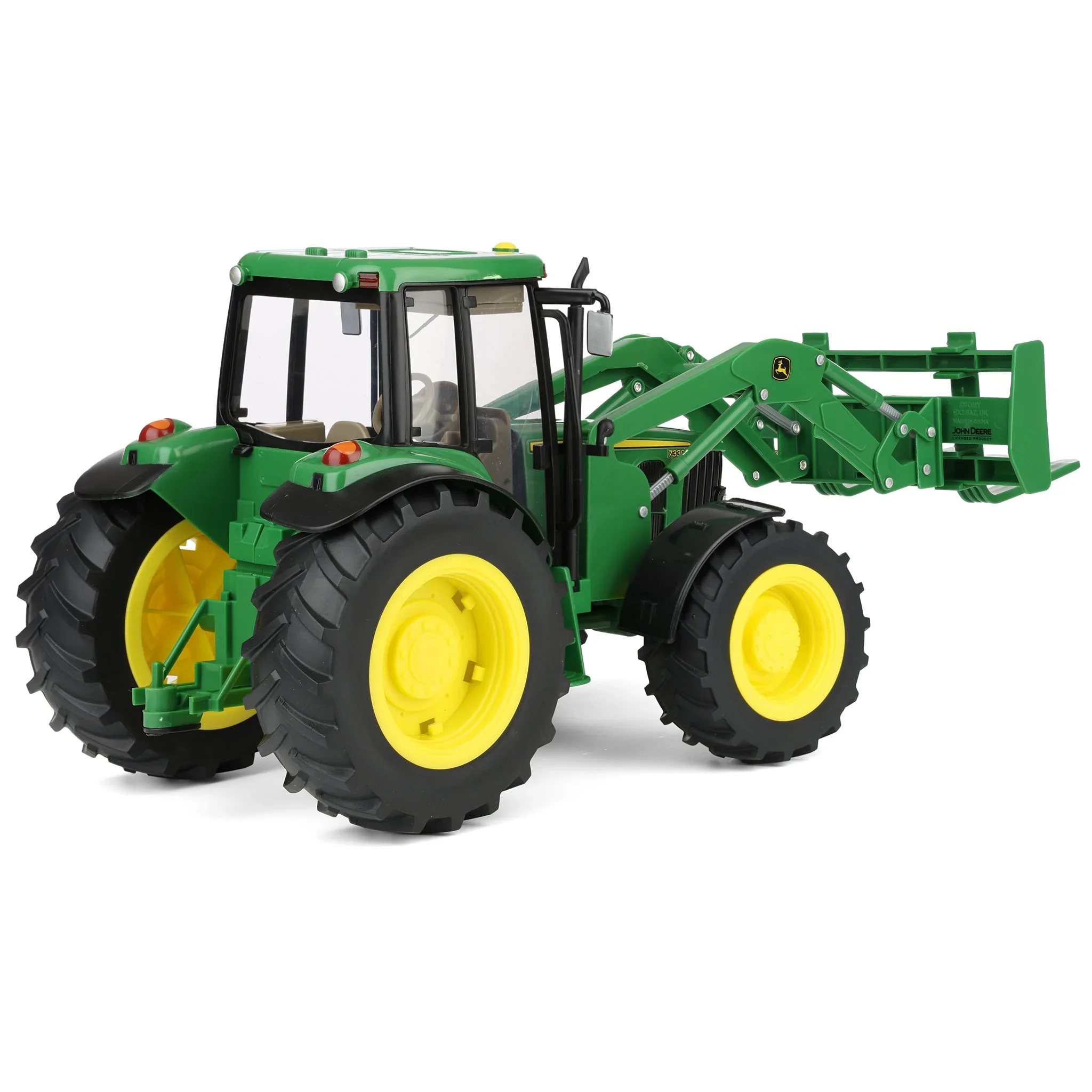 John Deere 7330 w/ Bale Mover & Bale (Big Farm) 1:16 Scale Model - ERTL 46380 - Image 3