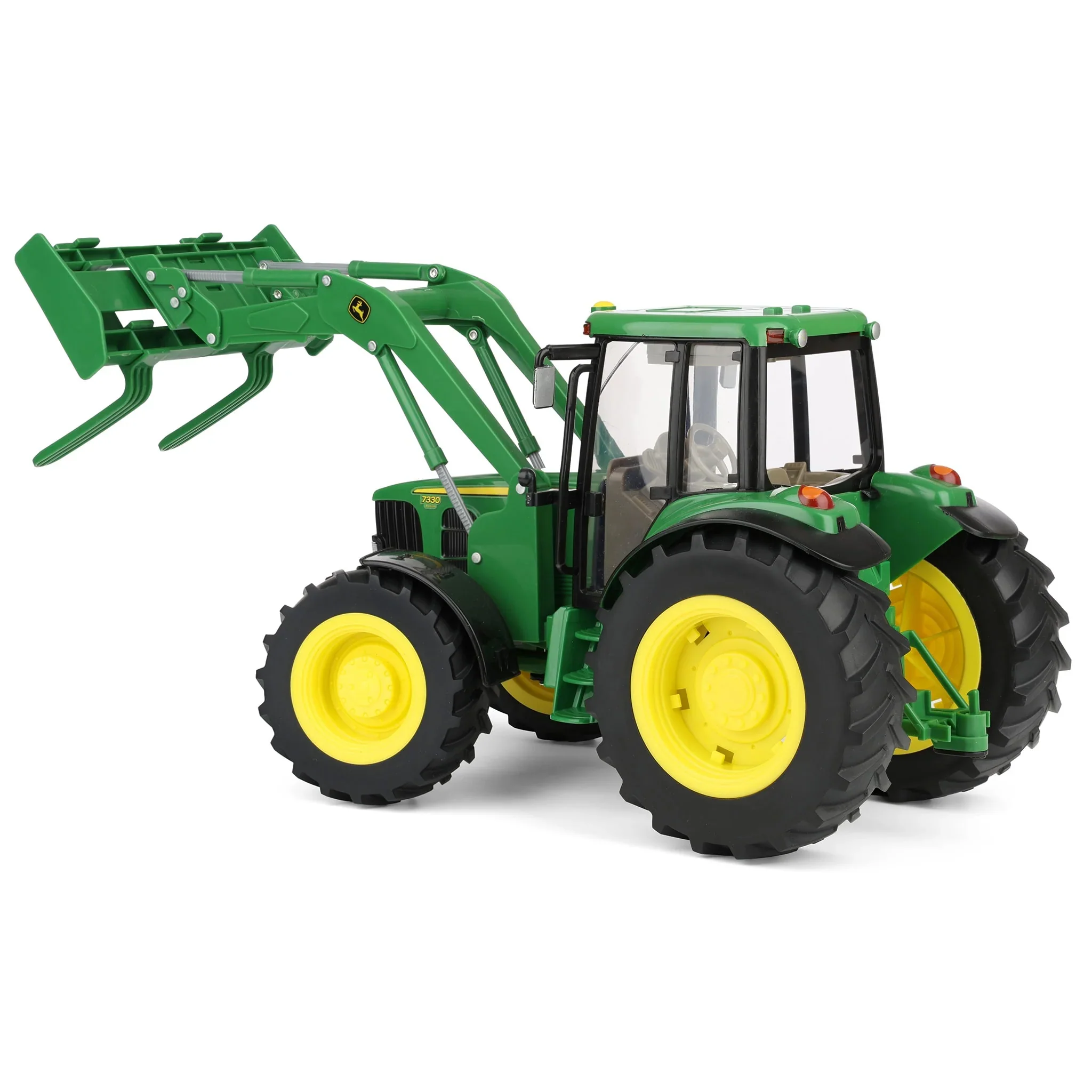 John Deere 7330 w/ Bale Mover & Bale (Big Farm) 1:16 Scale Model - ERTL 46380 - Image 4
