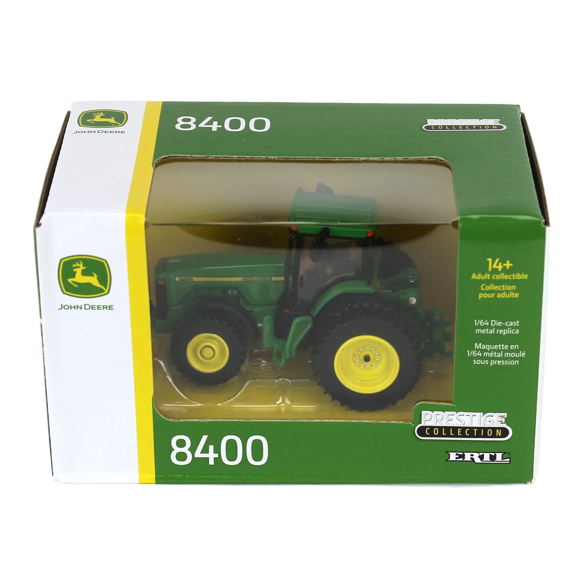 John Deere 8400 Tractor w/ MFD & Rear Duals (Prestige Collection) Diecast 1:64 Scale Model - ERTL 45925 - Image 2