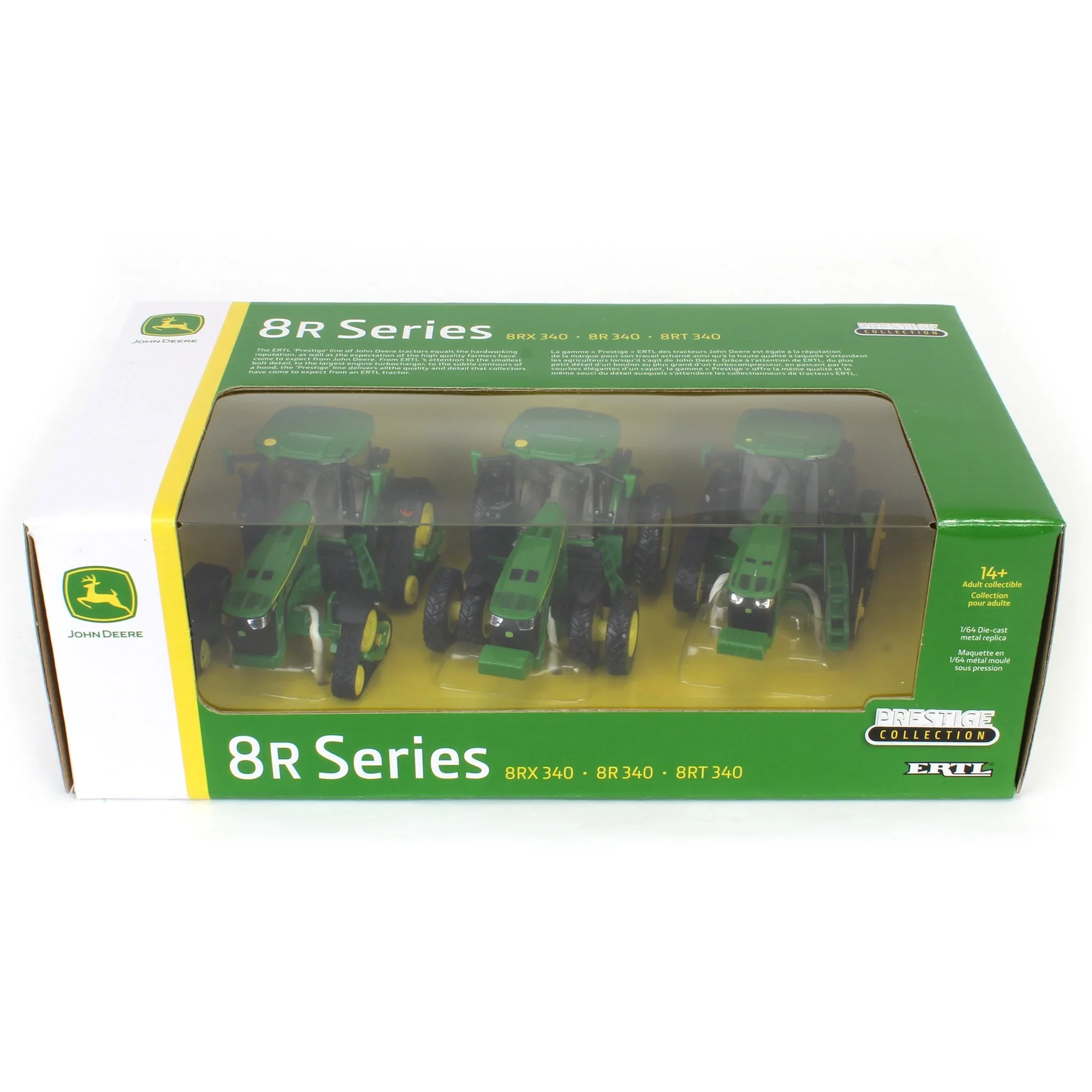 John Deere 8RX 340, 8R 340 & 8RT 340 Tractor Set (Prestige Collection) Diecast 1:64 Scale Model - ERTL 45997 - Image 10