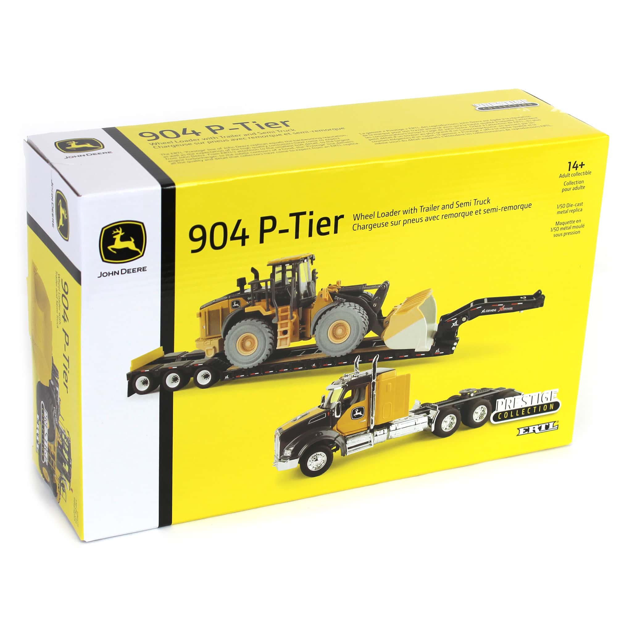 John Deere 904 P-Tier Wheel Loader w/ Kenworth T880 Semi & Trailer (Prestige Collection) Diecast 1:50 Scale Model - ERTL 45969 - Image 8