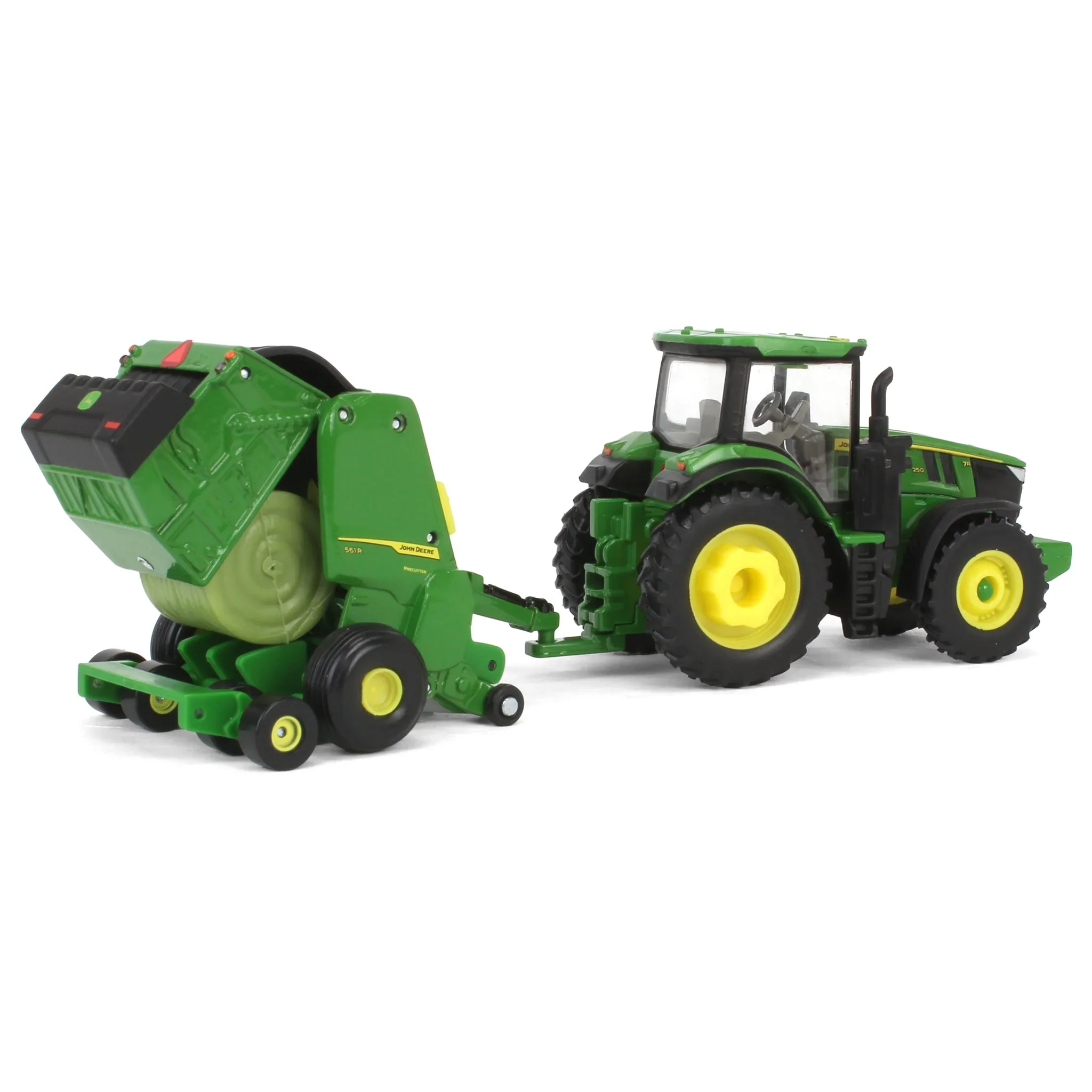 John Deere Haying Set w/ Windrower, Tractor, Hay Rake, Baler & 6 Bales Diecast 1:64 Scale Model - ERTL 45931 - Image 5