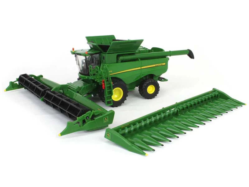 John Deere S680 Combine w/ Corn Head & Grain Head (Prestige Collection) Diecast 1:64 Scale Model - ERTL 45996