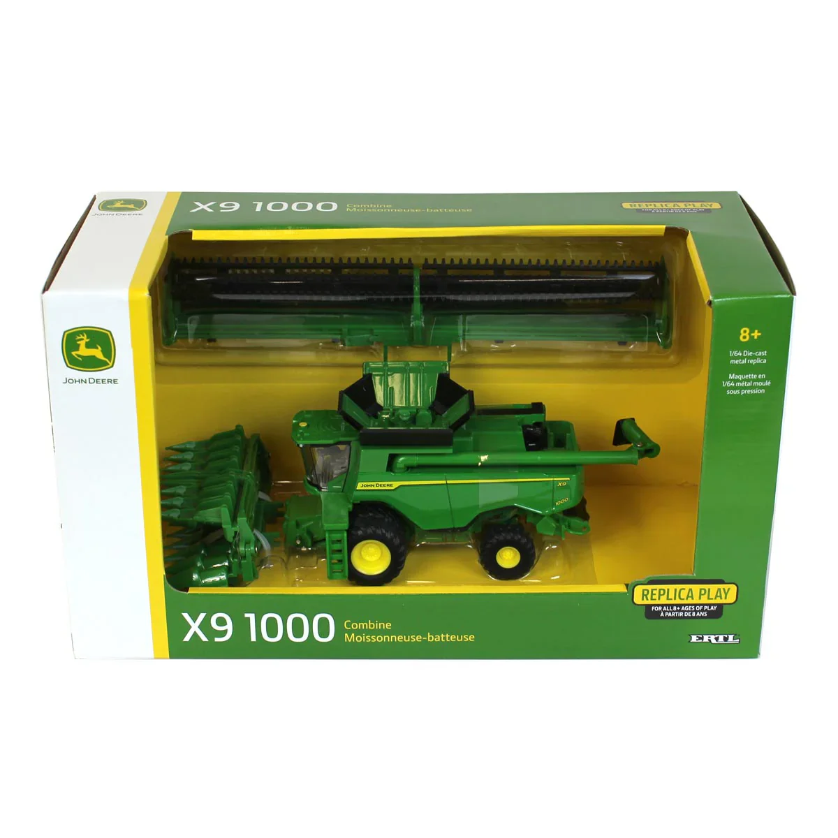 John Deere X9 1000 Combine w/ Corn & Grain Heads Diecast 1:64 Scale Model - ERTL 45762 - Image 6