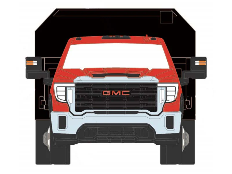 2022 GMC Sierra 3500HD w/ Dump Bed - Cardinal Red Diecast 1:64 Scale Model - Karson Diecast Co. 51563B - Image 8