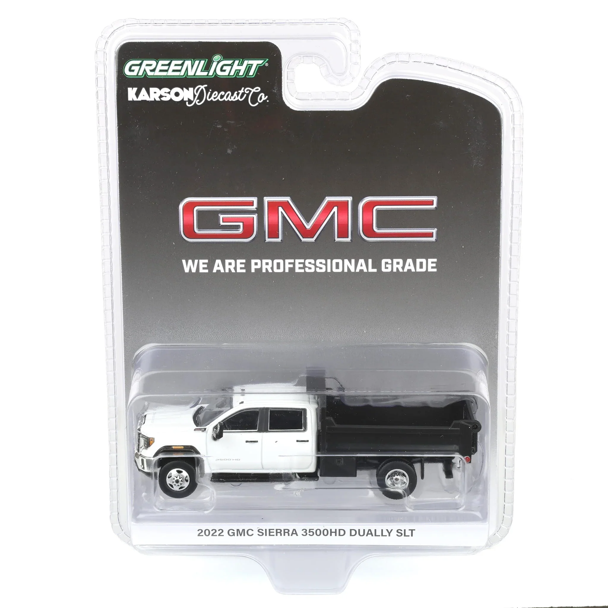 2022 GMC Sierra 3500HD w/ Dump Bed - Summit White Diecast 1:64 Scale Model - Karson Diecast Co. 51563A - Image 6