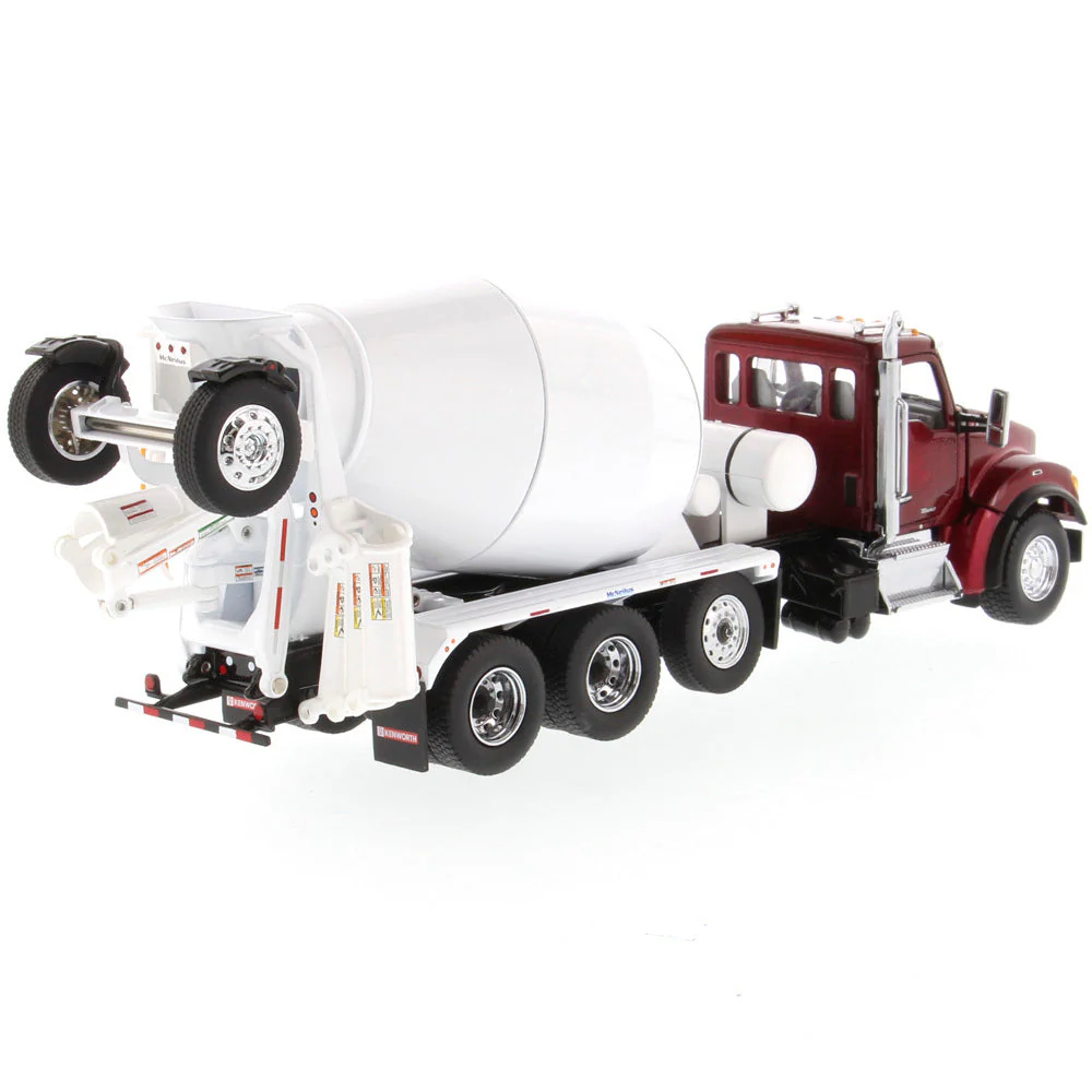 Kenworth T880 SFFA Tandem w/ Lift Axle & McNeilus Bridegmaster Mixer (Transport Series) 1:50 Scale Model - Diecast Masters 71062 - Image 5
