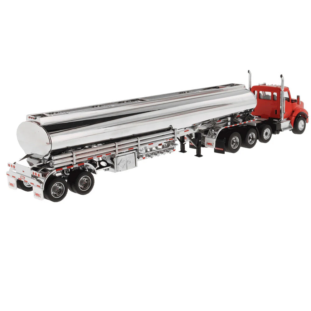 Kenworth T880S SBFA Tandem w/ Pusher Axle Day Cab w/ Heil FD9300 DT-C4 Petroleum Trailer (Transport Series) 1:50 Scale Model - Diecast Masters 71102 - Image 6