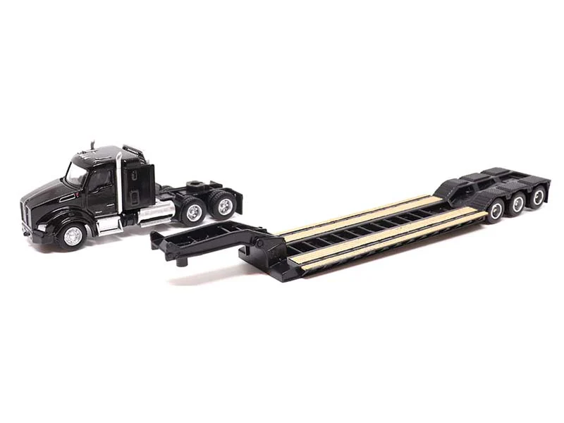 Kenworth T880s SBFS 40in-Sleeper Tandem Tractor w/ Lowboy Trailer and Cat 320D L Hydraulic Excavator 1:87 HO Scale Model - Diecast Masters 84420 - Image 3