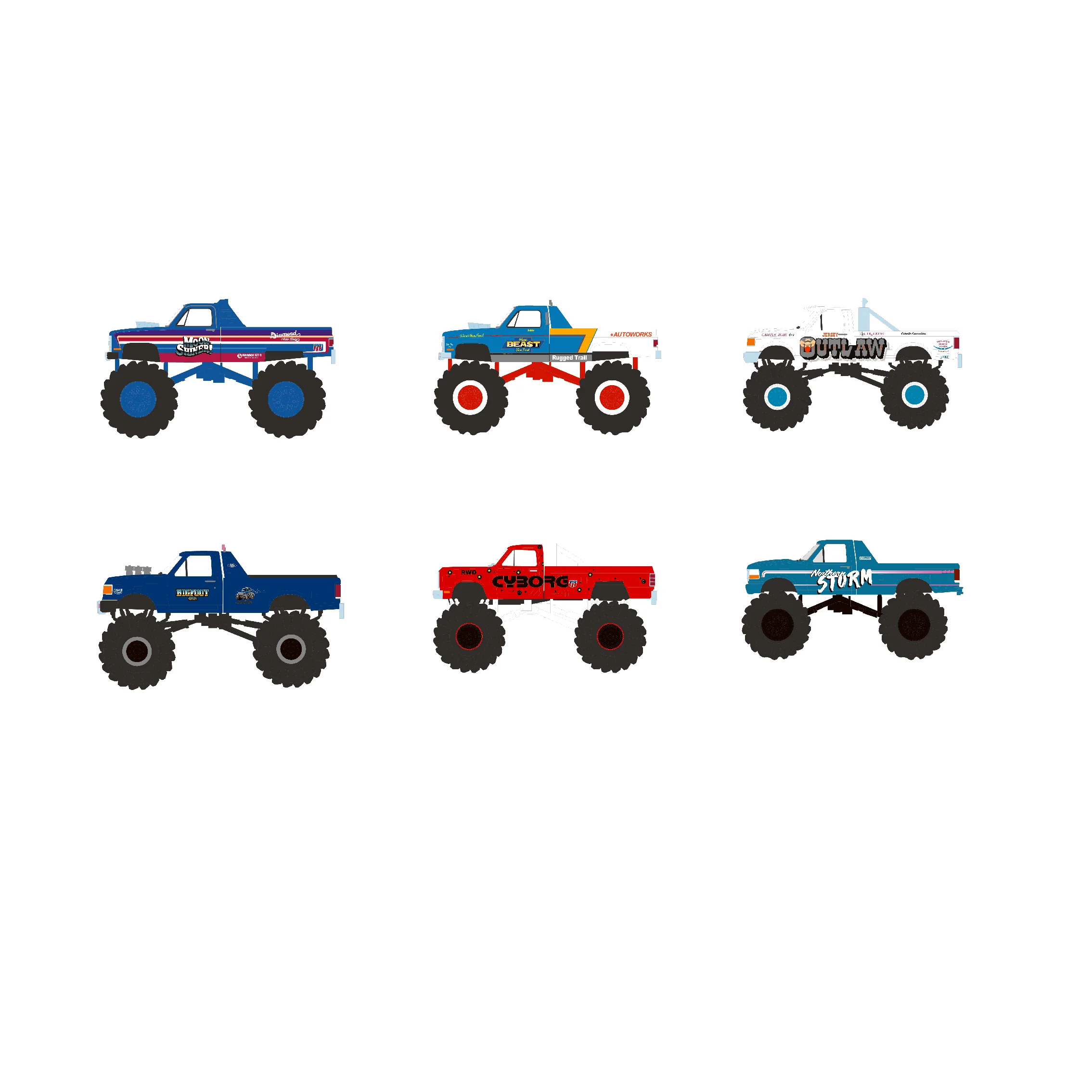 (Kings of Crunch Series 16) SET OF 6 Diecast 1:64 Scale Models - Greenlight 49160 - Image 2