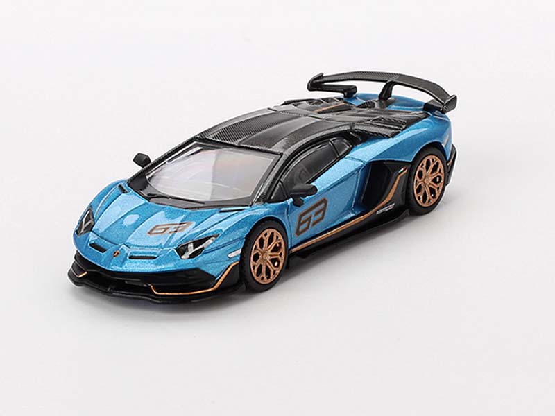 Lamborghini Aventador SVJ 63 – Blu Aegir (Mini GT) Diecast 1:64 Scale Model - TSM MGT00784