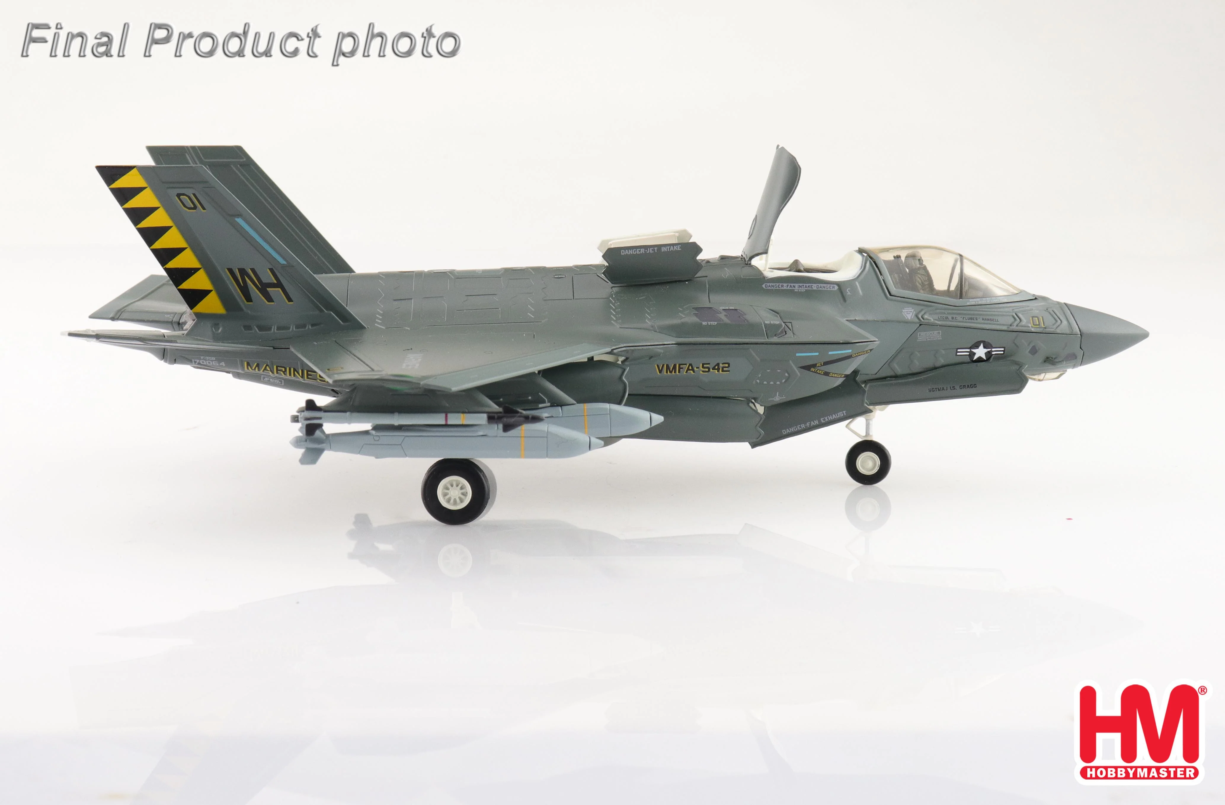 Lockheed Martin F-35B (Black Death) 170064 VMFA-542 (Tigers) MCAS Cherry Point 2023 (Beast Mode) Diecast 1:72 Scale Model - Hobby Master HA4622B - Image 2