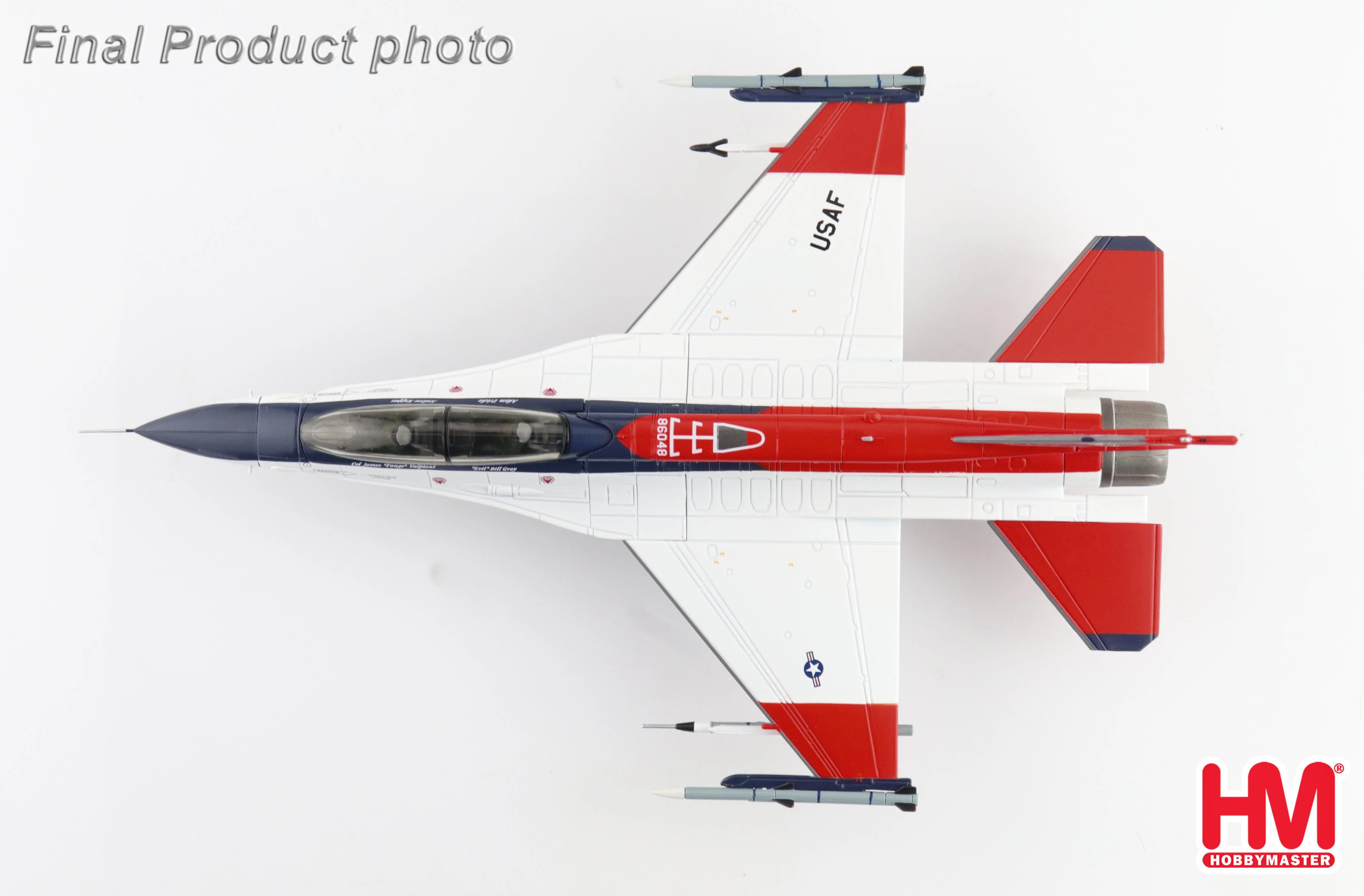 Lockheed Martin X-62A VISTA 86-0048 USAF Test Pilot School, Edwards AFB (w/2 x AIM-120, 1 x AIM-9x, 1 x ACMI pod, 1 center fuel tank) Diecast 1:72 Scale Model - Hobby Master HA38042B - Image 5