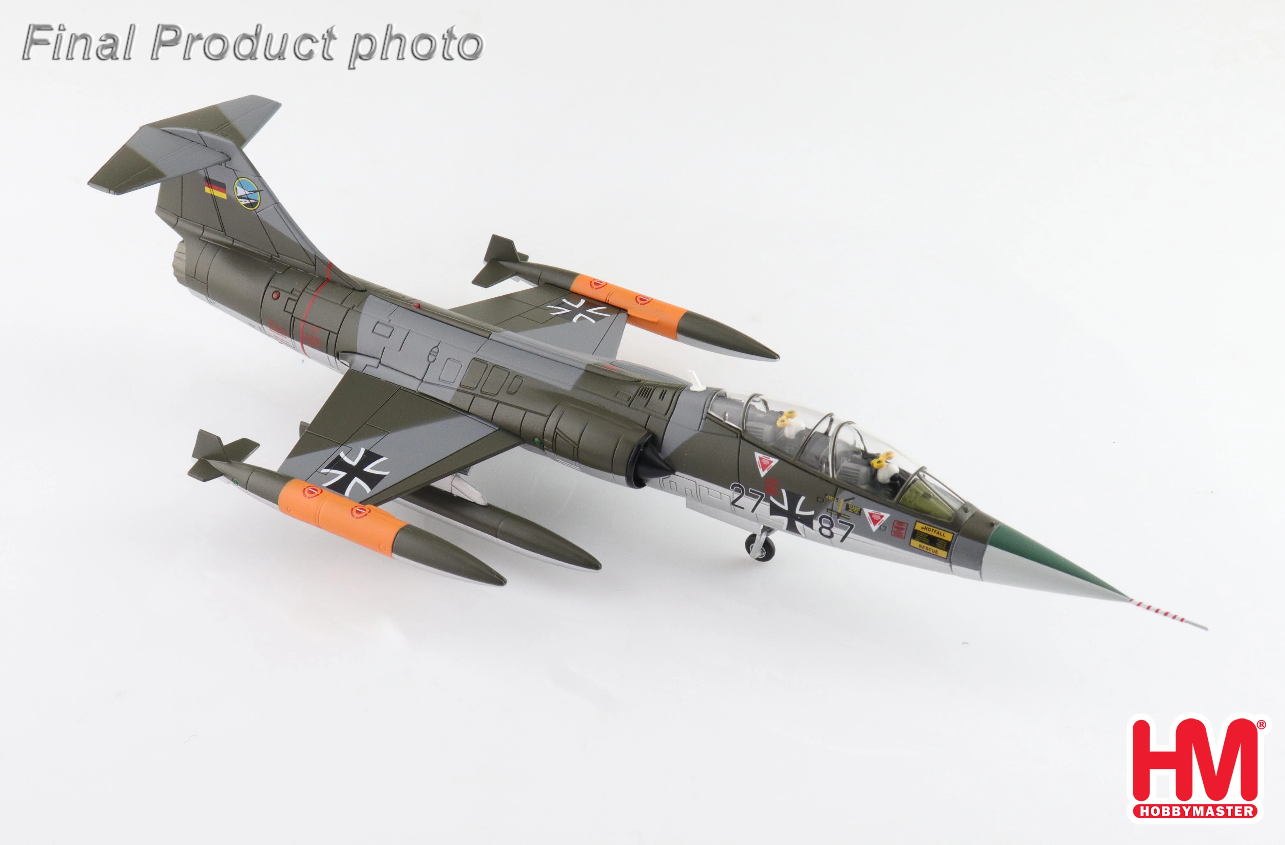 Lockheed TF-104G Starfighter 27+87, JG 74 (Molders) 1970s Diecast 1:72 Scale Model - Hobby Master HA1077 - Image 4