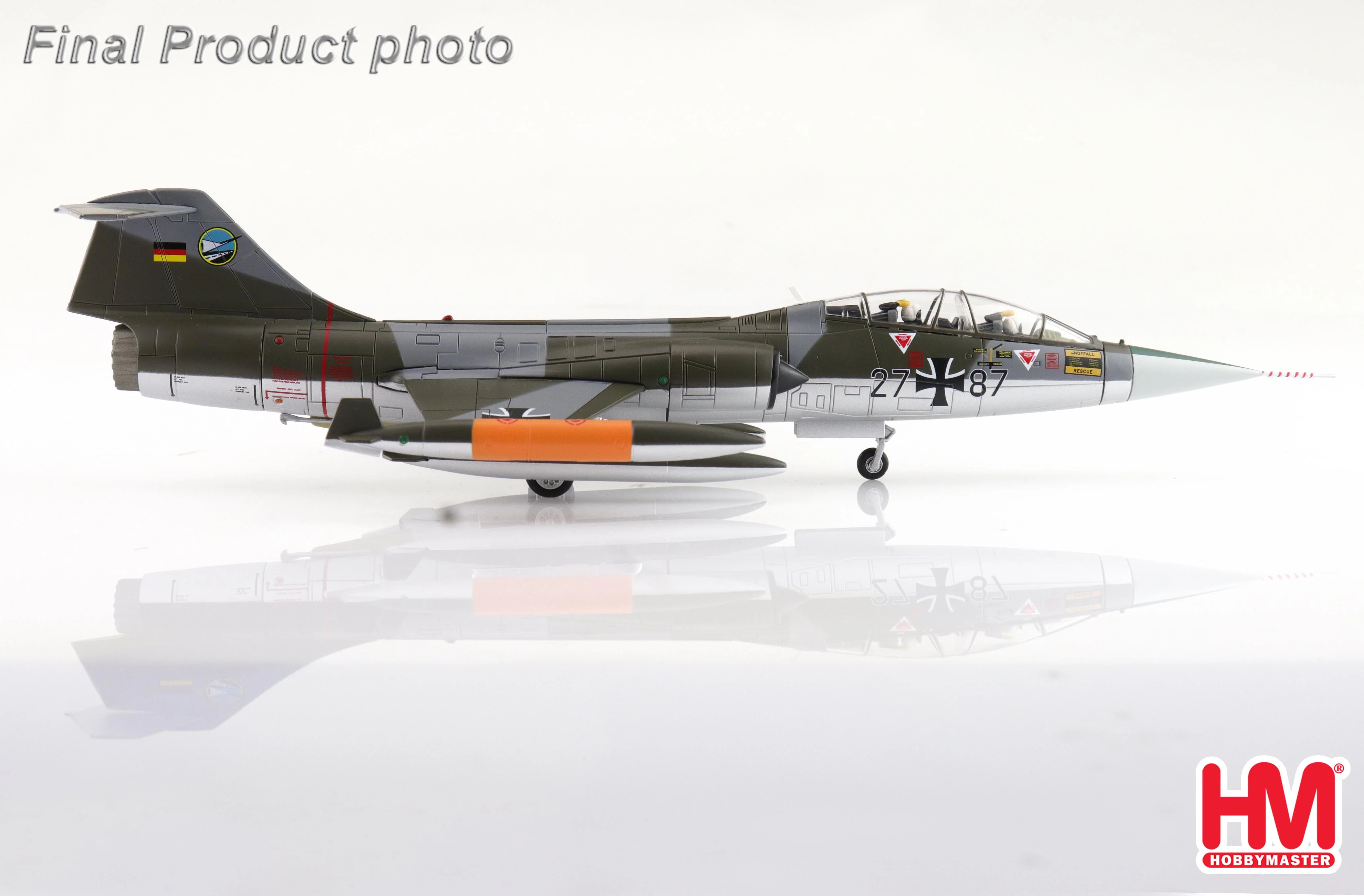 Lockheed TF-104G Starfighter 27+87, JG 74 (Molders) 1970s Diecast 1:72 Scale Model - Hobby Master HA1077 - Image 6