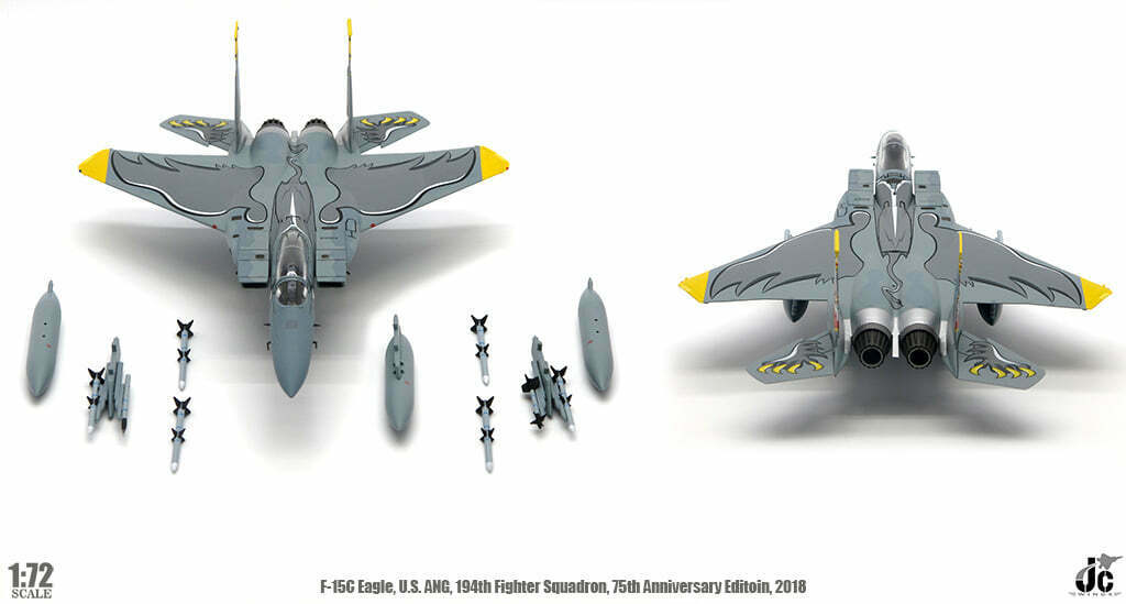 McDonnell Douglas F-15C Eagle USAF ANG 194th Fighter Squadron Diecast 1:72 Scale Model - JC Wings JCW-72-F15-013 - Image 8