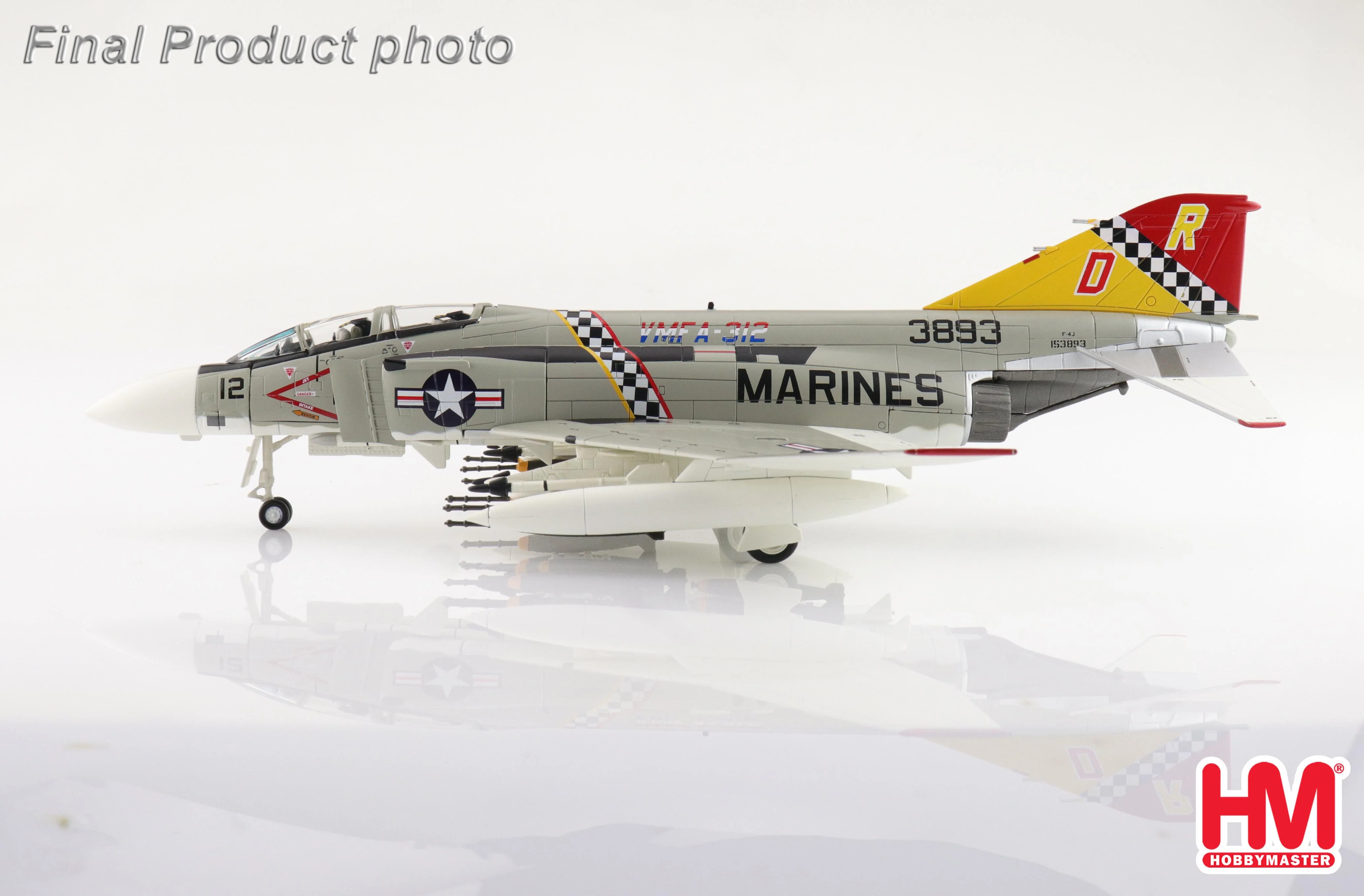 McDonnell Douglas F-4J Phantom II 153893 VMFA-31 US Marines 1976 Diecast 1:72 Scale Model - Hobby Master HA19067 - Image 2