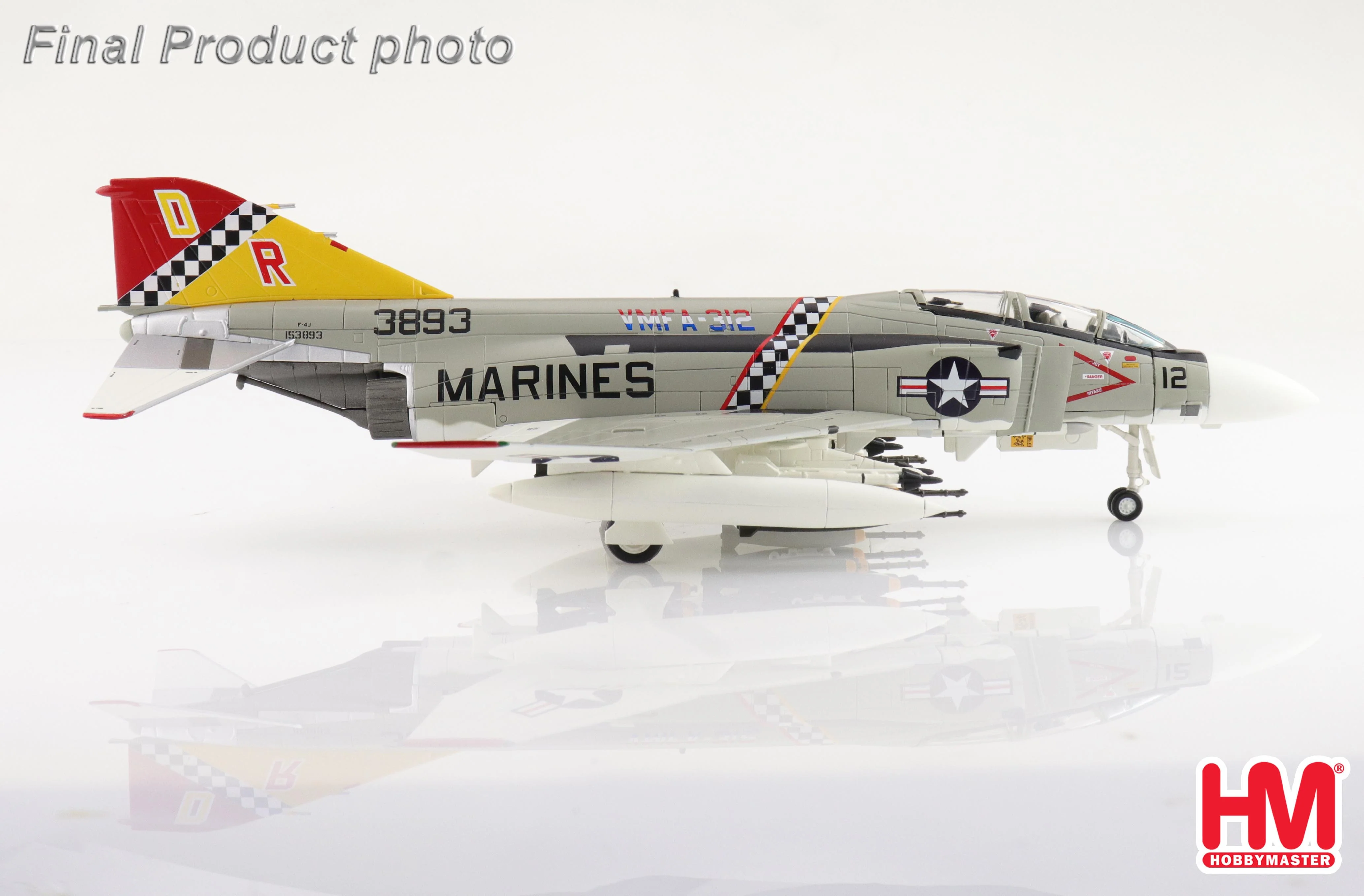 McDonnell Douglas F-4J Phantom II 153893 VMFA-31 US Marines 1976 Diecast 1:72 Scale Model - Hobby Master HA19067 - Image 6