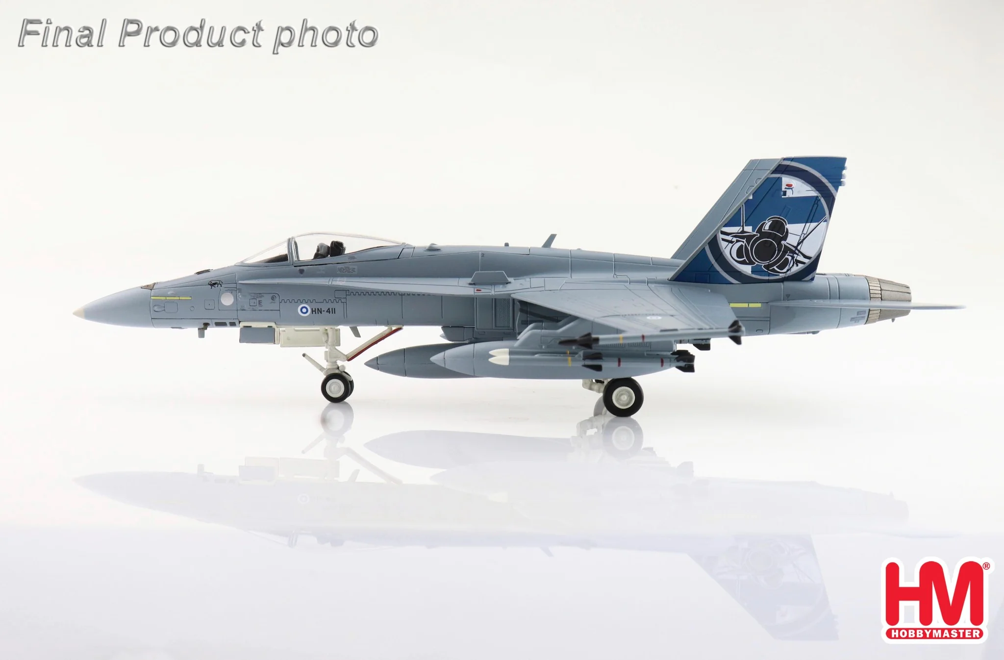 McDonnell-Douglas F/A-18C Finnish Ari Force RIAT 2023 HN-411 Finnish Air Force RAF Fairford Diecast 1:72 Scale Model - Hobby Master HA3582 - Image 4