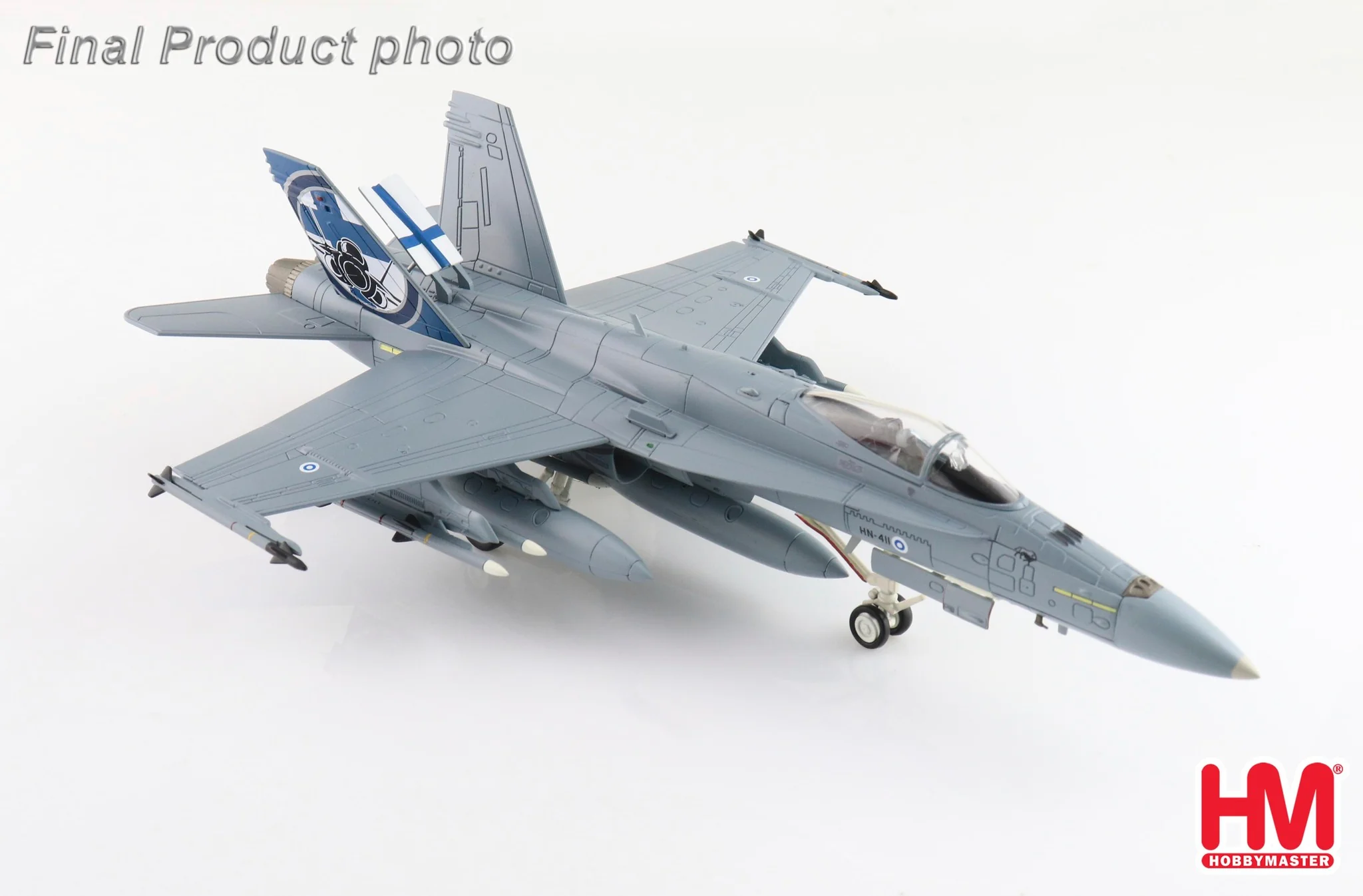 McDonnell-Douglas F/A-18C Finnish Ari Force RIAT 2023 HN-411 Finnish Air Force RAF Fairford Diecast 1:72 Scale Model - Hobby Master HA3582 - Image 5