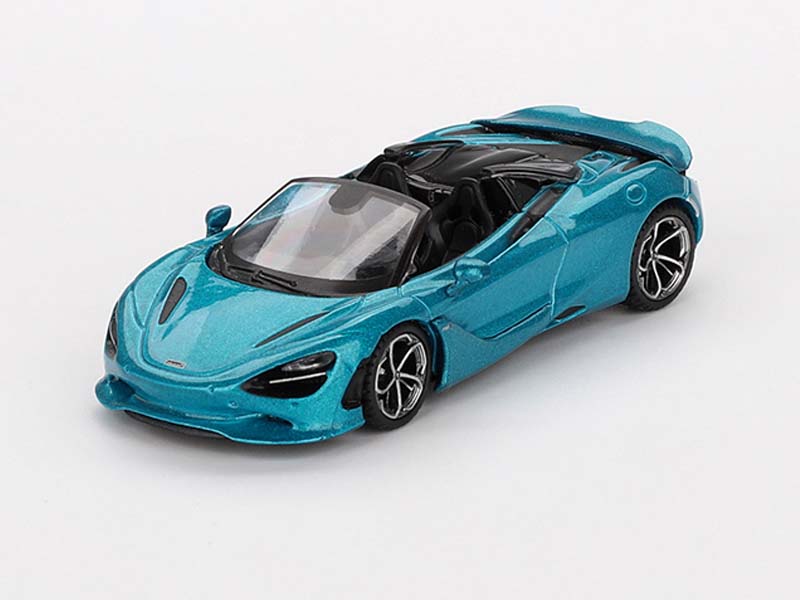 McLaren 750S Spider Belize Blue LHD (Mini GT) Diecast 1:64 Scale Model - TSM MGT00812