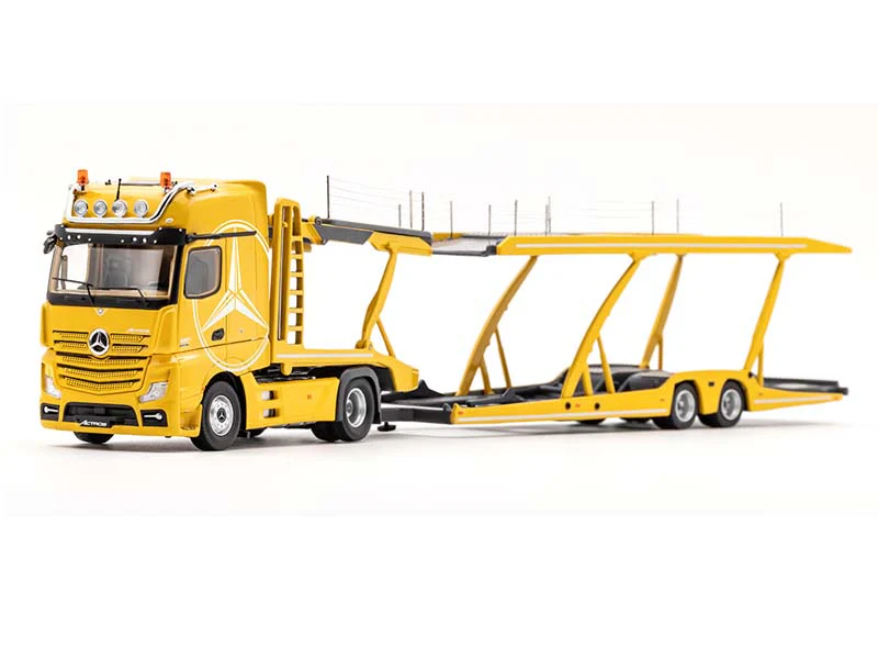 Mercedes-Benz AMG Actros Auto Transporter – Yellow Diecast 1:64 Scale Model - GCD KS-069-402