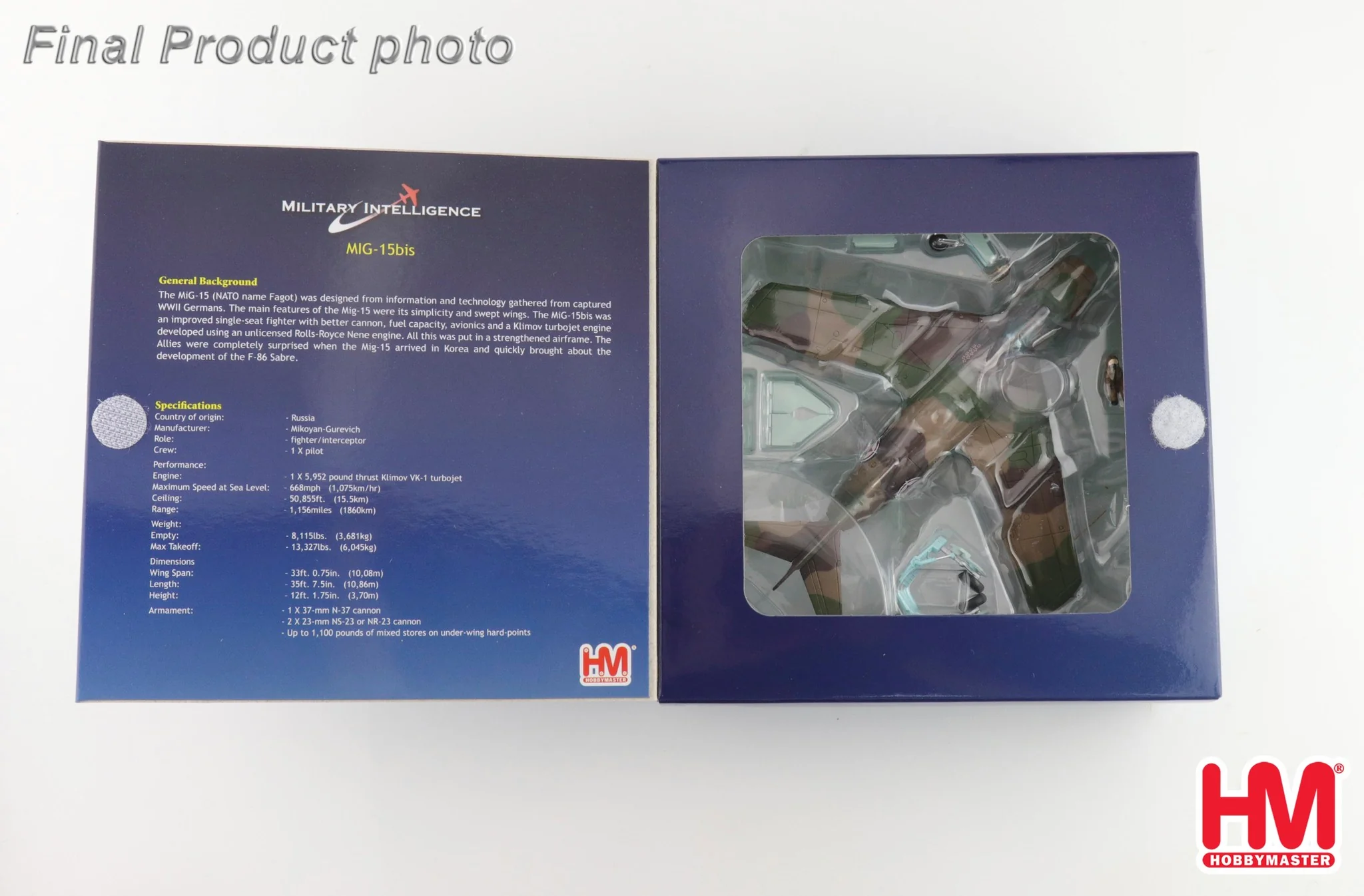MIG-15bis Red 1998 Maj. Ivanovich Mikhin - 518th IAP North Korea May 1953 Diecast 1:72 Scale Model - Hobby Master HA2423 - Image 5