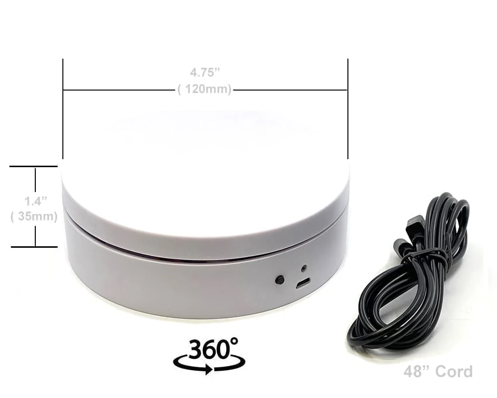 Mini Turntable Display 4.75″ – White for 1:64 / 1:43 Scale Models - E12-WH - Image 2