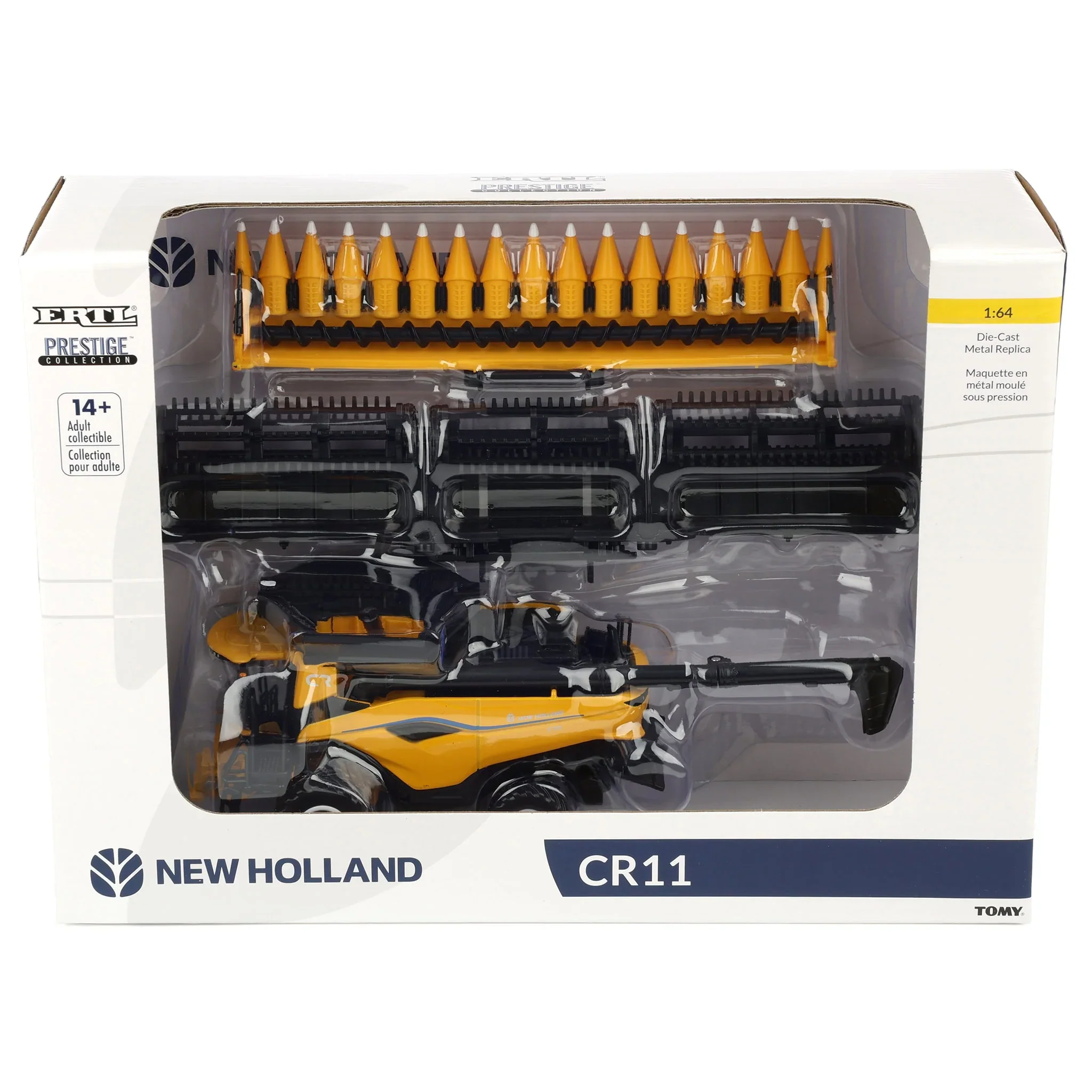 New Holland CR11 Combine w/ Corn Head & Draper Head (Prestige Collection) Diecast 1:64 Scale Model - ERTL 61017 - Image 2