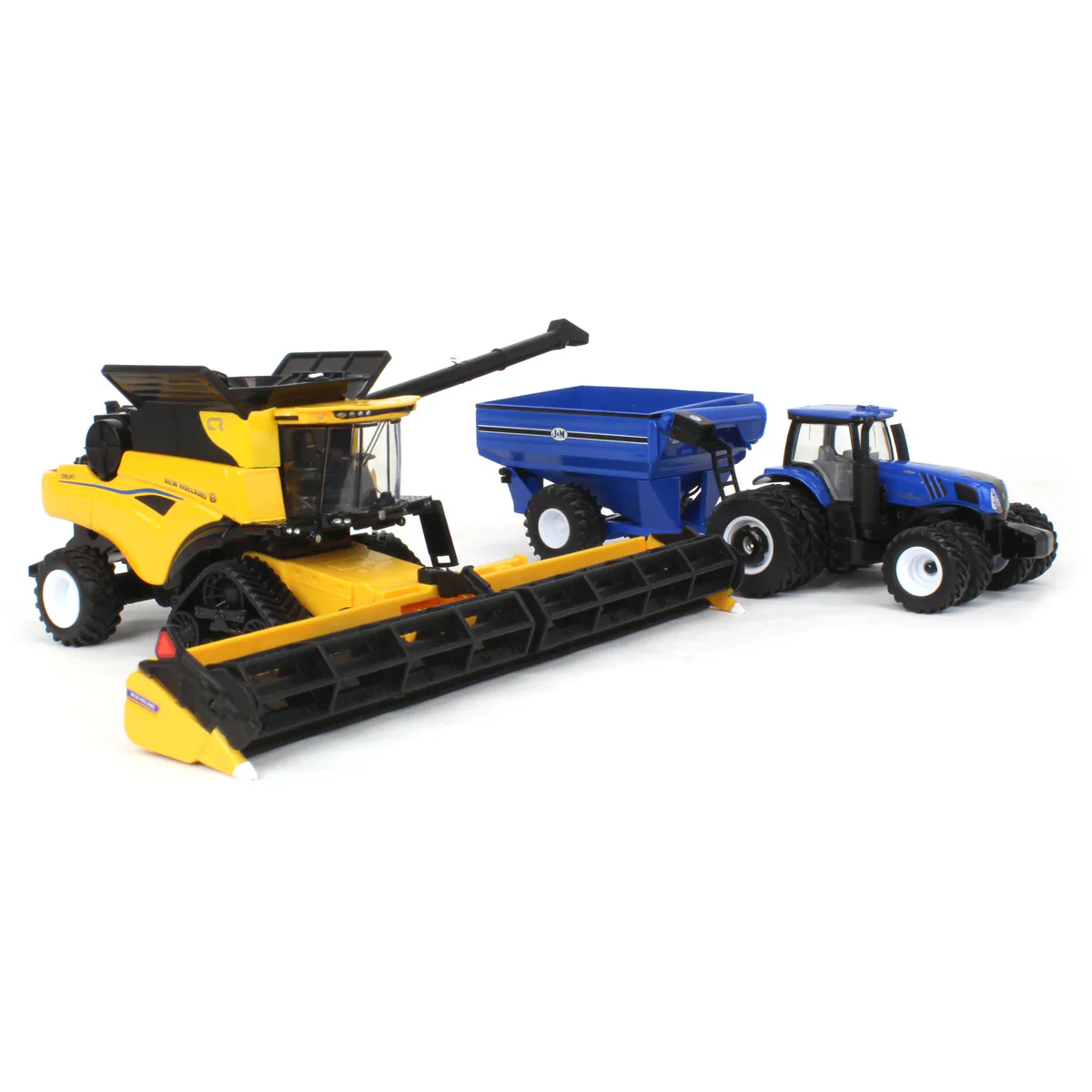 New Holland CR8.90 Combine Tractor & J&M Grain Cart Set Diecast 1:64 Scale Model - ERTL ERT13996 - Image 3