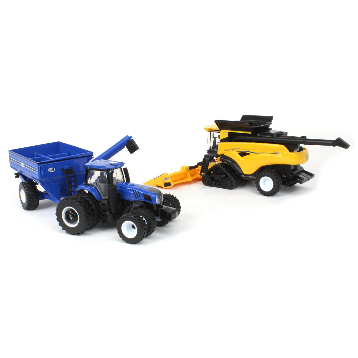 New Holland CR8.90 Combine Tractor & J&M Grain Cart Set Diecast 1:64 Scale Model - ERTL ERT13996 - Image 5