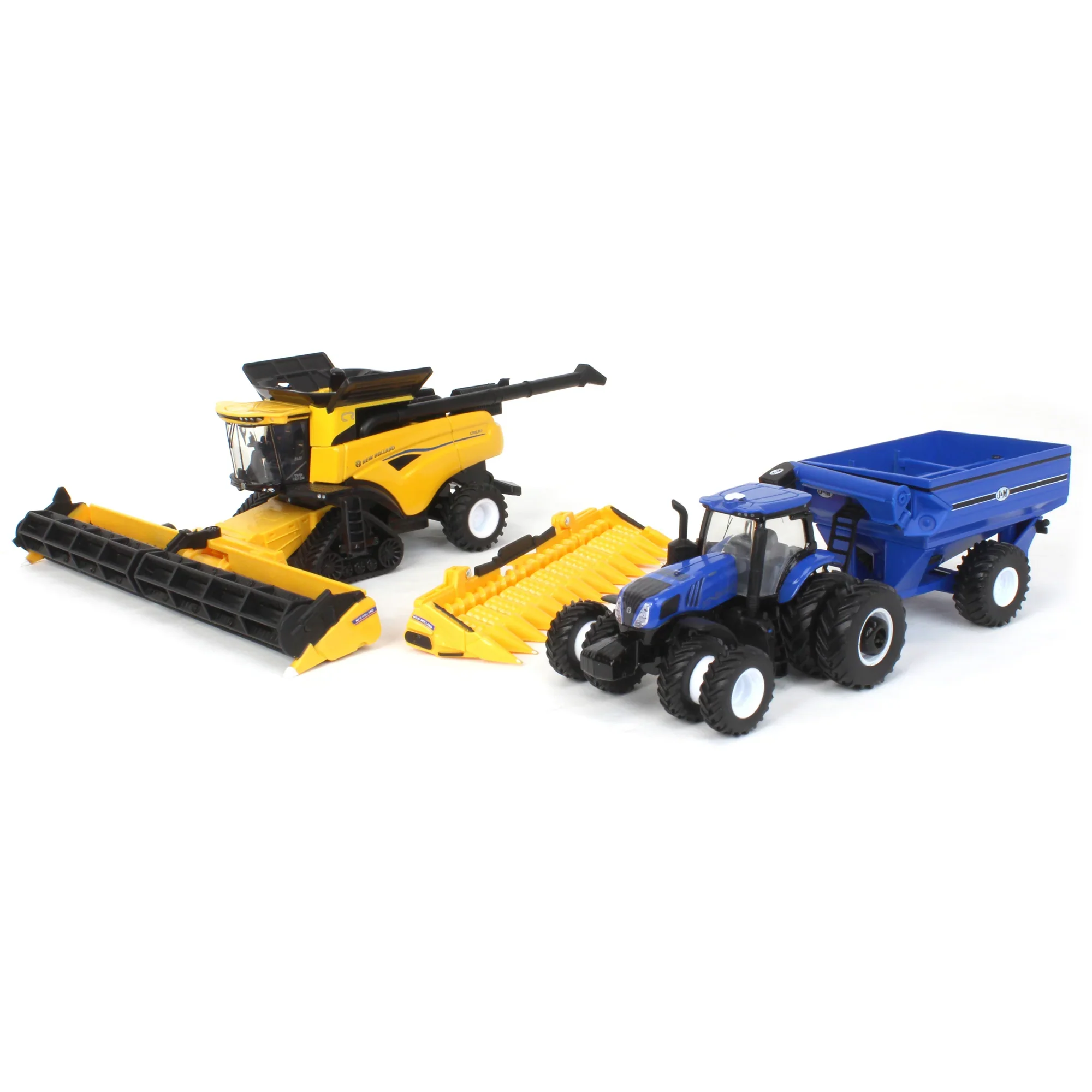 New Holland CR8.90 Combine Tractor & J&M Grain Cart Set Diecast 1:64 Scale Model - ERTL ERT13996 - Image 8