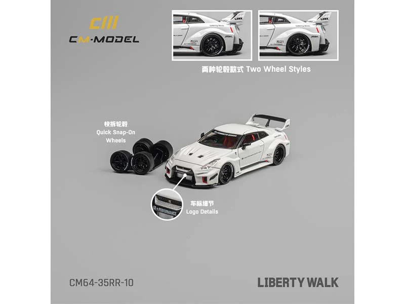 Nissan LBWK Supersilhouette 35GT-RR – White Diecast 1:64 Scale Model - CM Model CM64-35RR-10
