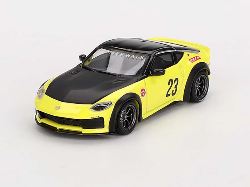 Nissan Z LB★NATION WORKS Ikazuchi Yellow (Mini GT) Diecast 1:64 Scale Model - TSM MGT00826
