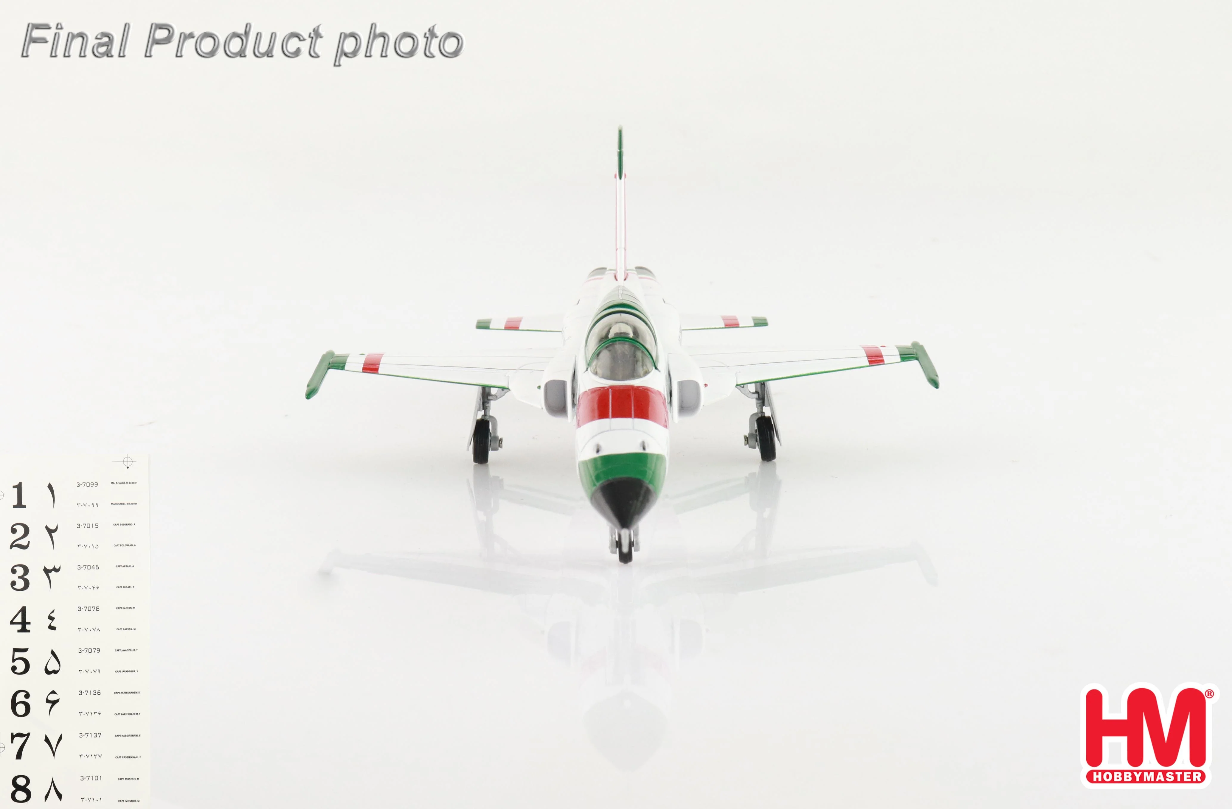 Northrop F-5E (IIAF Golden Crown 3-7099, IIAF 1970s (w/ decals for No1. to No.8 planes) Diecast 1:72 Scale Model - Hobby Master HA3397B - Image 5