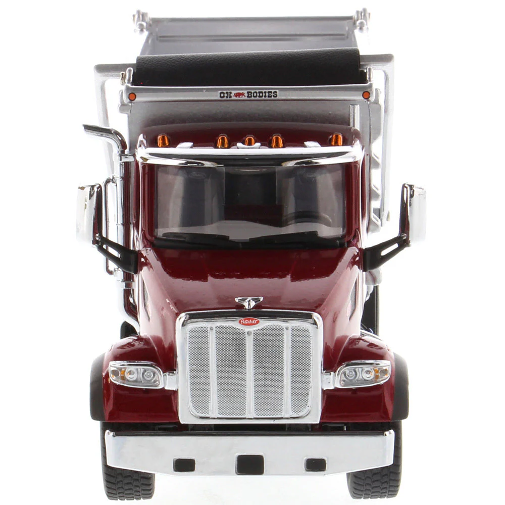 Peterbilt 567 SFFA Tandem Axle w/ Pusher Axle OX Stampede Dump Truck Red (Transport Series) 1:50 Scale Model - Diecast Masters 71077 - Image 3