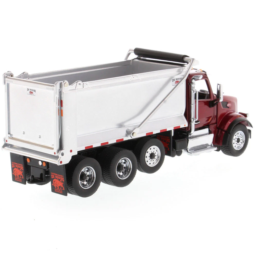 Peterbilt 567 SFFA Tandem Axle w/ Pusher Axle OX Stampede Dump Truck Red (Transport Series) 1:50 Scale Model - Diecast Masters 71077 - Image 4